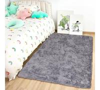 Oxford Homeware Tapis de séjour 60 x 110 cm - Tapis gris pour petite chambre - Tapis Shaggy super doux antidérapant tapis modernes lavables pour chambre d'enfant