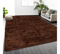 Oxford Homeware Tapis pour salon 120 x 170 cm - Tapis moelleux à poils longs bruns pour chambre, salon - Tapis super doux, antidérapant, lavable, moderne pour sol, tapis de chevet pour chambre