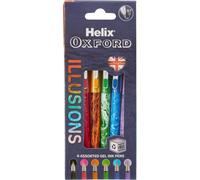 Oxford Illusions Lot De 6 Stylos À Encre Gel Couleurs Assorties 6 Designs Uniques