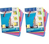 Oxford Intercalaires Neutres 6 Positions Format A4 Carte Lustrée 450G Assorti (Lot de 2)