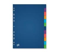 OXFORD Intercalaires Neutres A4XL 12 Positions Polypro Translucide Epaisseur 30/100ème Coloris Assortis