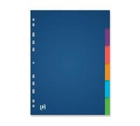 OXFORD Intercalaires Neutres A4XL 6 Positions Polypro Translucide Epaisseur 30/100ème Coloris Assortis
