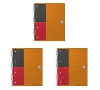 Oxford International Active Book Cahier à spirales 160 pages A4+ Gris Anthracite (Lot de 3)