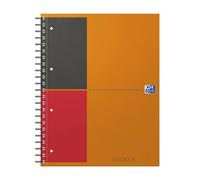 Oxford Cahier à spirale International Filingbook 21,6 x 35,6 cm - 90g - Perforé 4 trous - Ligné 6 mm - 200 pages