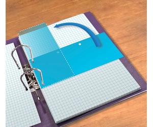 Oxford Jeu d'intercalaires rectangulaire DUO, horizontal ou vertical - Paquet de 60 -Bleu