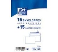 OXFORD - Kit de 15 cartes de visites + enveloppes contenu: 15 enveloppes auto-adhésives: 90 x 140 mm 15 cartes de visite blanches: 82 x 128 mm (83750001)