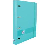 Oxford live & go 4 ring binder 35mm europeanbinder a4+ polyfoam w/replacement 5x5 aqua