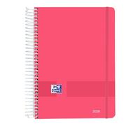 Oxford Live & Go Agenda 2026 1 jour par page A5, couverture en plastique à spirale, espagnol, couleur pastèque