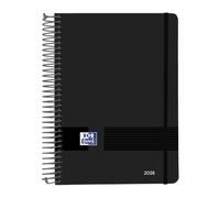 Oxford Live & Go Agenda 2026 1 jour par page, A5, couverture plastique à spirale, espagnol, couleur noire