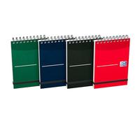 OXFORD Lot de 10 Bloc-Notes Essentials A7 Ligné 6mm 140 Pages Reliure Spirale Couverture Carte Coloris Assortis