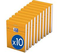 OXFORD Lot de 10 Bloc-Notes Orange A7 Petits Carreaux 5mm 80 Feuilles Agrafées Couverture Carte Enduite Orange