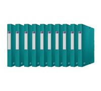 Oxford Lot de 10 boîtes de rangement en plastique Vert Format A4 Largeur du dos 4 cm