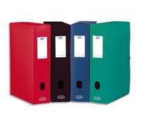 OXFORD Lot de 10 Boîtes Grande Capacité Memphis 24x32cm Dos 60mm avec Bouton Pression Couverture Polypro Coloris Assortis