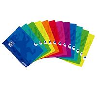 Oxford Lot de 10 cahiers à couverture en plastique, format A4, 48 feuilles, 1 ligne horizontale.