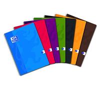 OXFORD Lot de 10 Cahiers à Spirales Format A4 (21 x 29, 7cm) 100 Pages Grands Carreaux Seyès 90g Coloris Assortis