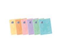 Oxford, Lot de 10 cahiers agrafés A4, quadrillage 4 x 4, couverture plastique, 48 feuilles, couleurs pastel