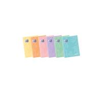 Oxford, Lot de 10 cahiers agrafés A5, quadrillage 4 x 4, couverture plastique, 48 feuilles, couleurs pastel