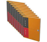OXFORD Lot de 10 Cahiers NOTEBOOK spirale 17x21cm 160P perforées 80g lignées 6m-orange