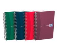 OXFORD Lot de 10 Carnets Essentials 11x17cm Petits Carreaux 180 Pages Reliure Spirale Couverture Carte Coloris Assortis