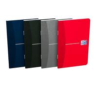 OXFORD Lot de 10 Carnets Essentials 9x14cm Petits Carreaux 96 Pages Agrafées Couverture Carte Coloris Assortis