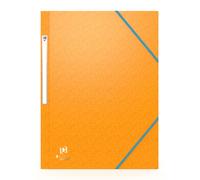 OXFORD Lot de 10 Chemises 3 Rabats Bicolor Recyc+ A4 avec Elastique Couverture Carte Orange