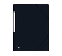 OXFORD Lot de 10 Chemises 3 Rabats Eurofolio+ A4 avec Elastique Couverture Carte Noir