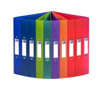 Oxford Lot de 10 classeurs à anneaux A4 Largeur du dos 4 cm 2 anneaux Plastique 8 couleurs