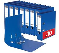 OXFORD Lot de 10 Classeurs à Levier Smart Pro+ A4XL Dos 80mm 2 Anneaux Couverture Polypro Rembordée Bleu Foncé