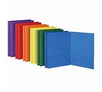 Oxford Lot de 12 chemises à 2 poches, porte-documents en plastique robuste, format lettre, couleurs assorties, 2 de chaque (bleu, vert, jaune, orange, rouge, violet) (14188)