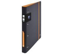 OXFORD Lot de 14 Classeur à Anneaux European Binder For Students A4 Dos 30mm 4 Anneaux en D Couverture Polypro Expansé Bicolore Noir/Orange