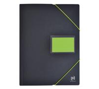 OXFORD Lot de 15 Protège-Documents Students A4 120 vues / 60 Pochettes Couverture Polypro Bicolore Noir/Vert