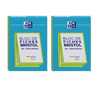 OXFORD Lot de 3 Blocs de 30 fiches bristol 105X148 non perforées Q5/5 vert