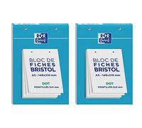 OXFORD Bloc de 30 fiches bristol 148X210 perforées DOT blanc