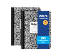 Oxford Lot de 2 carnets de composition, 24,5 x 19,5 cm, papier ligné pour université, couvertures en marbre noir, 100 feuilles par livre, lot de 2 (1002515)