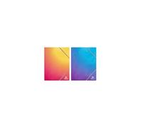 OXFORD Lot de 2 Porte-vues avec élastique School Life Fusion A4 80 vues / 40 pochettes, couverture polypro Coloris Assortis Sunset Glow et Mystic Blue