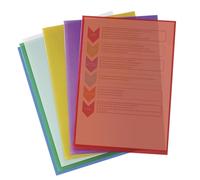 OXFORD Lot de 24 Pochettes Coins Plastiques A4 Lisses Epaisseur 12/100ème Coloris Assortis