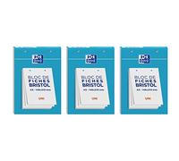 OXFORD Lot de 3 Blocs de 30 fiches bristol 148X210 perforées UNI blanc