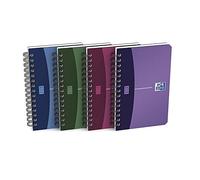 OXFORD Lot de 3 Carnets reliure spirale 9 x 14 cm 180 pages petits carreaux papier 90g couleur aléatoire