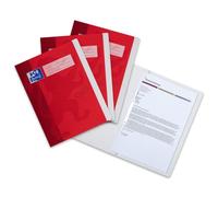 Oxford Lot de 3 chemises A4 en carton avec surface douce au toucher Rouge