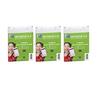 Etui de 32 fiches bristol A5 perforées Oxford Révision 2.0 petits carreaux Blanc