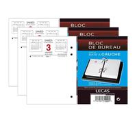 Oxford Lot De 3 Recharges Bloc Éphéméride Date À Gauche 8,5 X 11,5 Cm