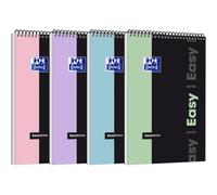 Oxford Lot De 4 Bloc-Notes Etudiants Easynotes Pastel, A4+ Petits Carreaux Coloris Aléatoires