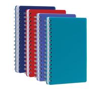 Oxford Lot de 4 cahiers à spirales en polyester, petit livre de 14,5 x 21,6 cm, couverture en polyéthylène épaisse, papier blanc, règle universitaire, 80 feuilles/160 pages, tons joyau (69720)