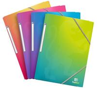 OXFORD Lot de 4 Chemises 3 Rabats School Life Fusion A4 avec Elastique Couverture Polypro Coloris Assortis