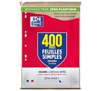 OXFORD Lot de 400 Pages Feuilles Simples Grands Carreaux Seyes Format A4