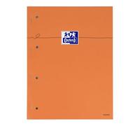 Oxford Lot de 5 Bloc-notes A4+ perforés – Grands carreaux Seyès, 80 feuilles, couverture orange