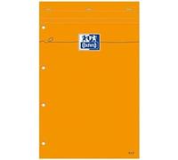 OXFORD Lot de 5 Bloc-Notes Perforé Orange A4+ Petits Carreaux 5mm 80 Feuilles Agrafées Couverture Carte Enduite Orange