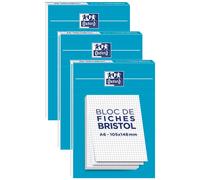 Oxford - Lot de 5 blocs de fiches Bristol Q5/5 A6 30 fiches non perforées Blanc