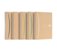 Oxford Lot de 5 cahiers à spirales A5 - Bon pour l'environnement - 90 feuilles