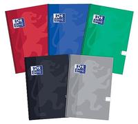 Oxford Lot de 5 cahiers A4 96 feuilles lignée Mélange de couleurs